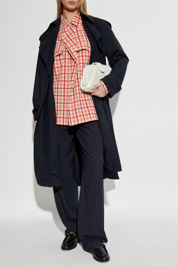 Navy blue Wool trench coat Bottega Veneta - Vitkac AS